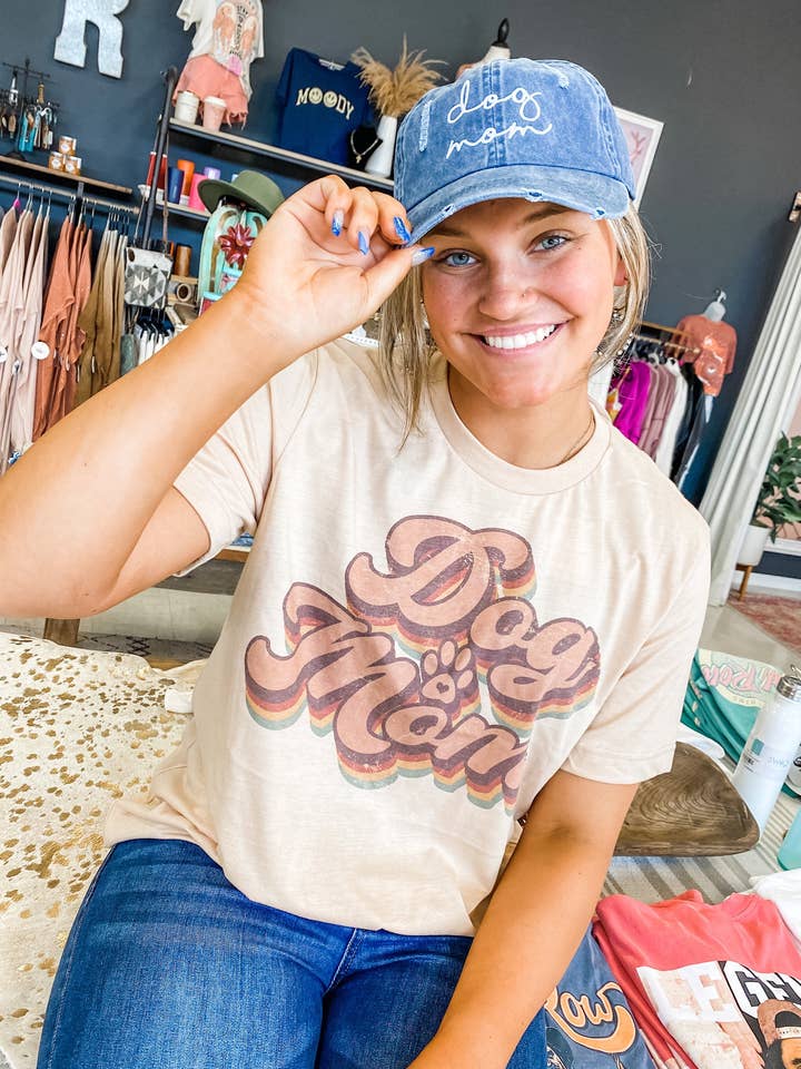 Dog Mom Tan Graphic Tee for wholesale by Southern Roots