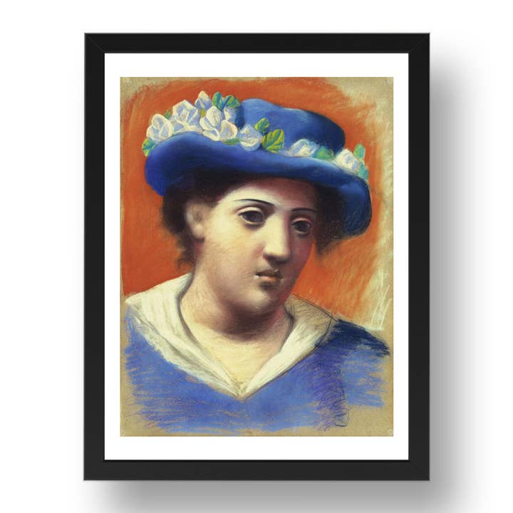 Pablo Picasso: Woman with Flowered Hat Poster in Frame for wholesale by PERIOD PRINTS