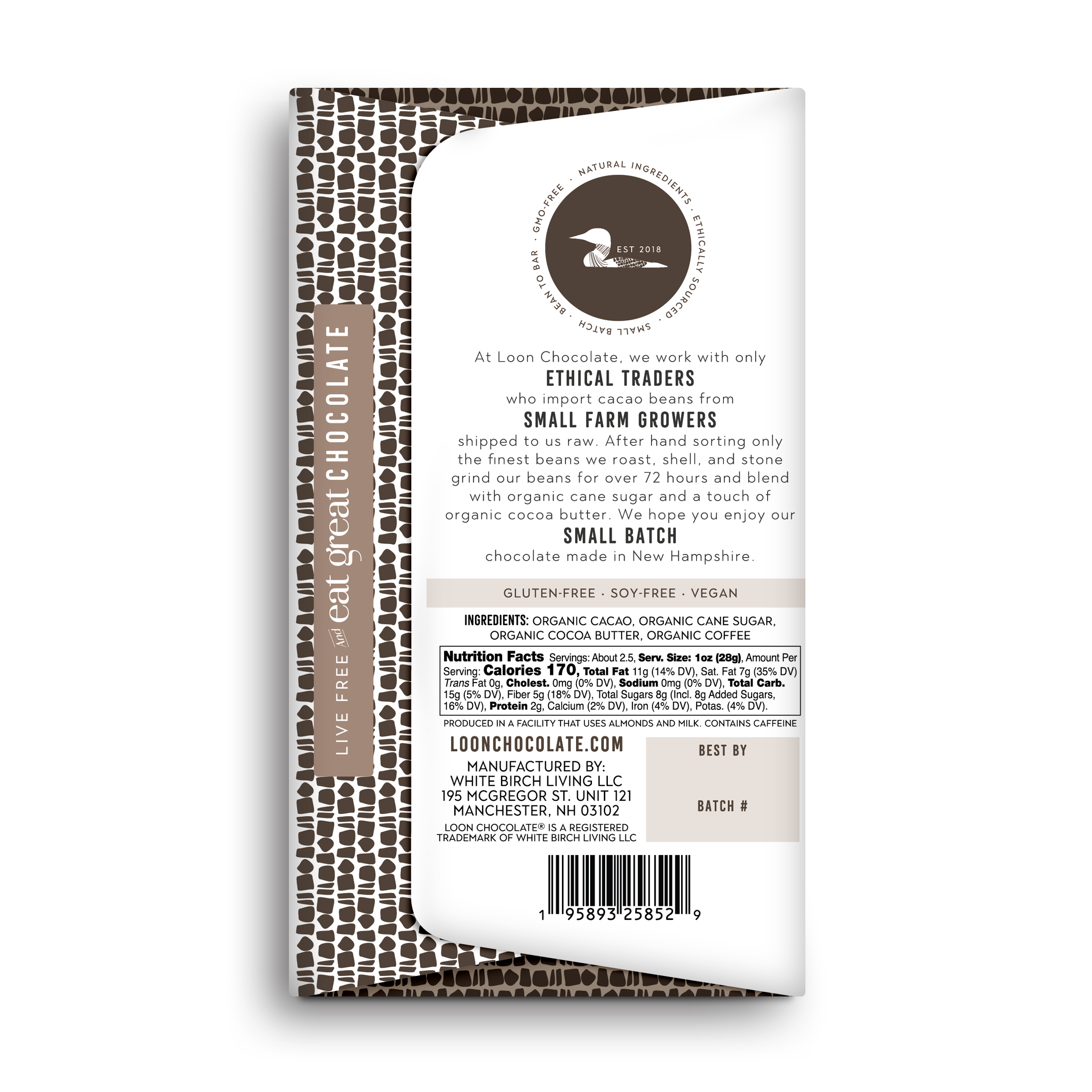 Loon Chocolate - Wholesale Chocolate Bar - Dark Chocolate with Coffee2