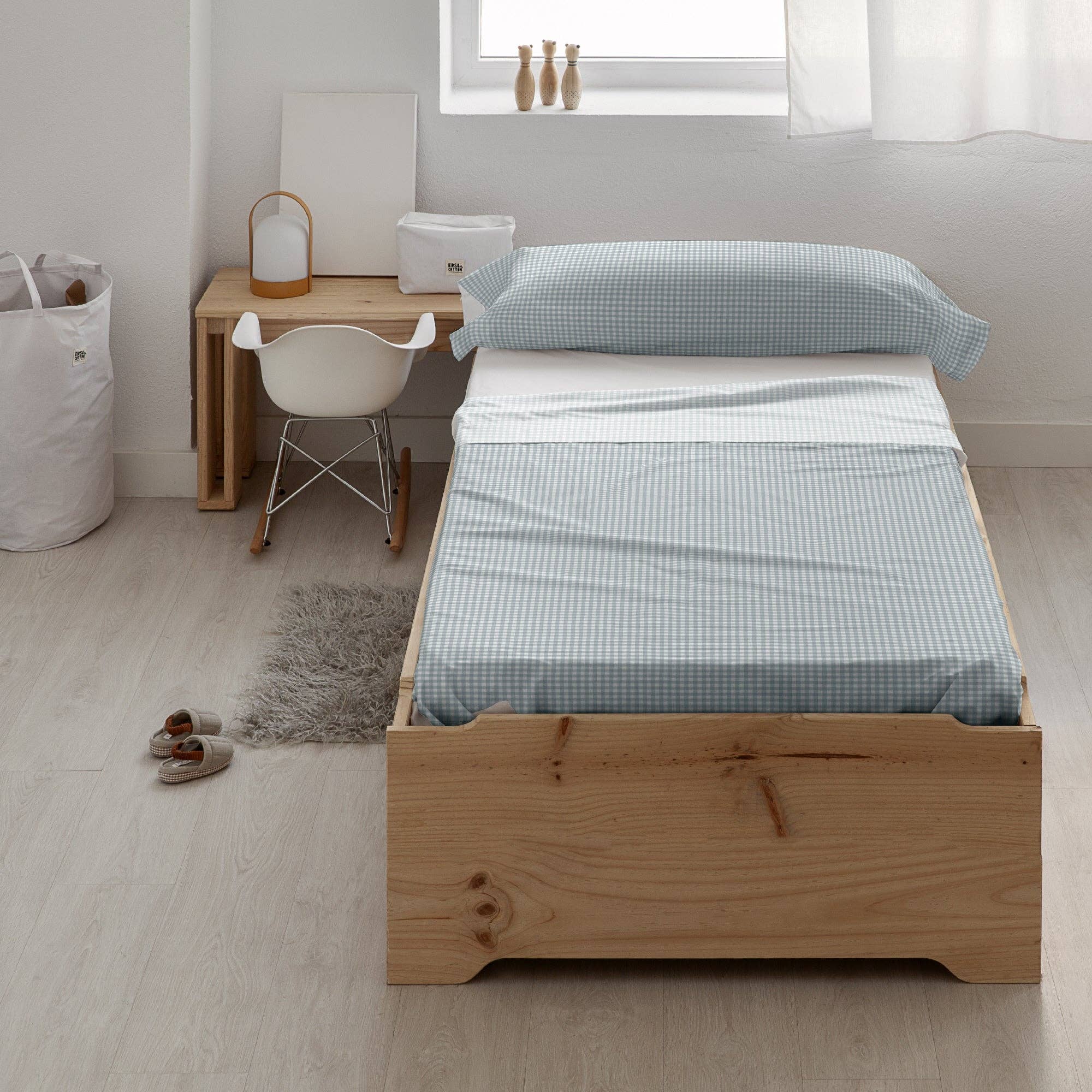 SG HOGAR - Wholesale Sheet Set - Vichy Blue 100% cotton sheet set2