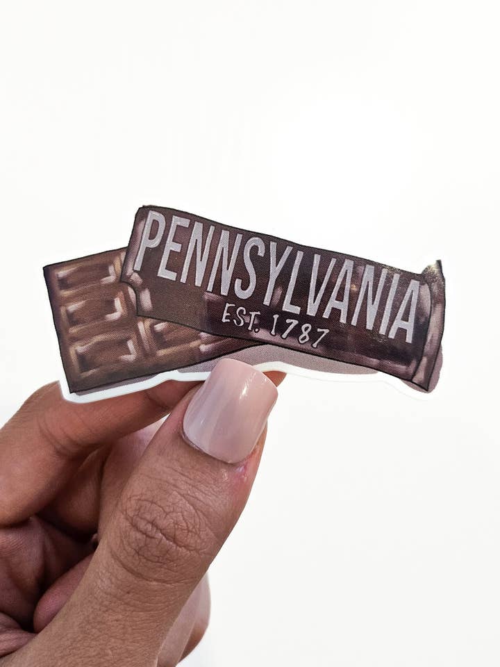 Pennsylvania Hershey Sticker, 3x1.5in for wholesale by The Gold Ink Press