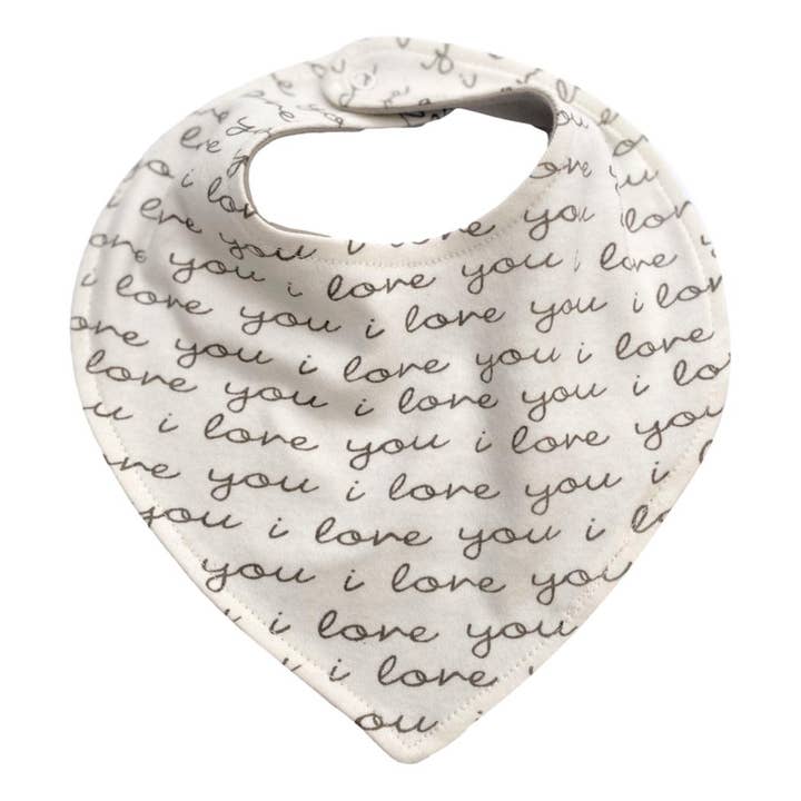 Slabbetje van biologisch katoen - I Love You voor wholesale door Cat & Dogma