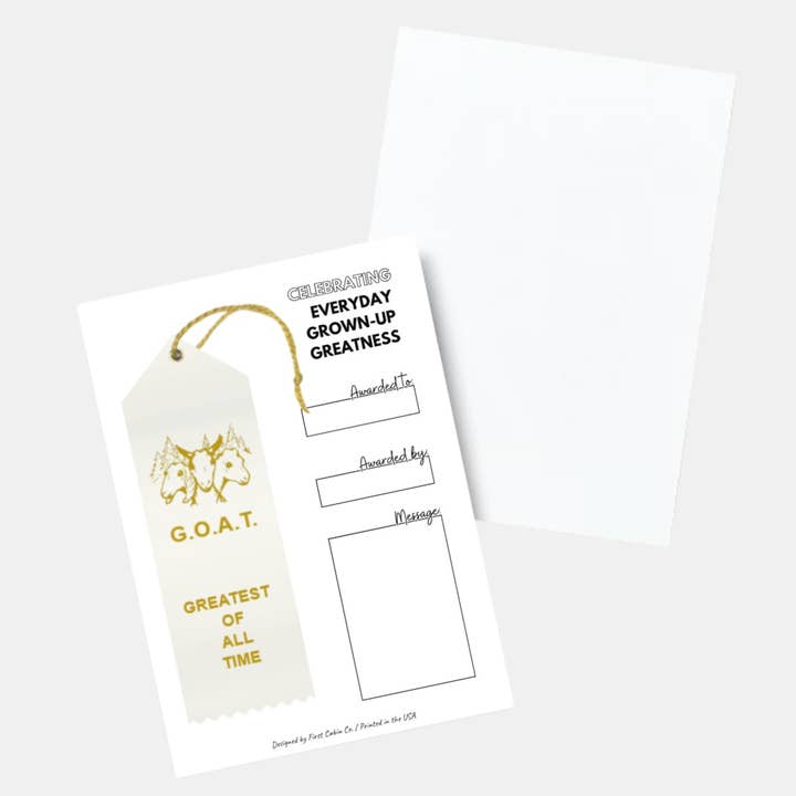 First Cabin Co. - Wholesale Gag gift/novelty gift - G.O.A.T.-Greatest Of All Time Award Ribbon2