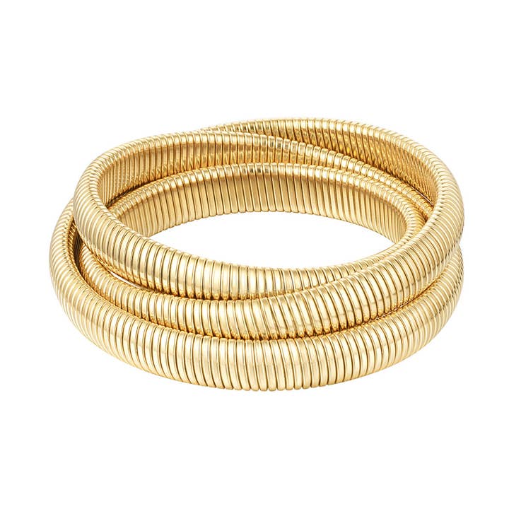 Bracelet esclave triple avec relief côtelé pour la vente par SHINE BUY