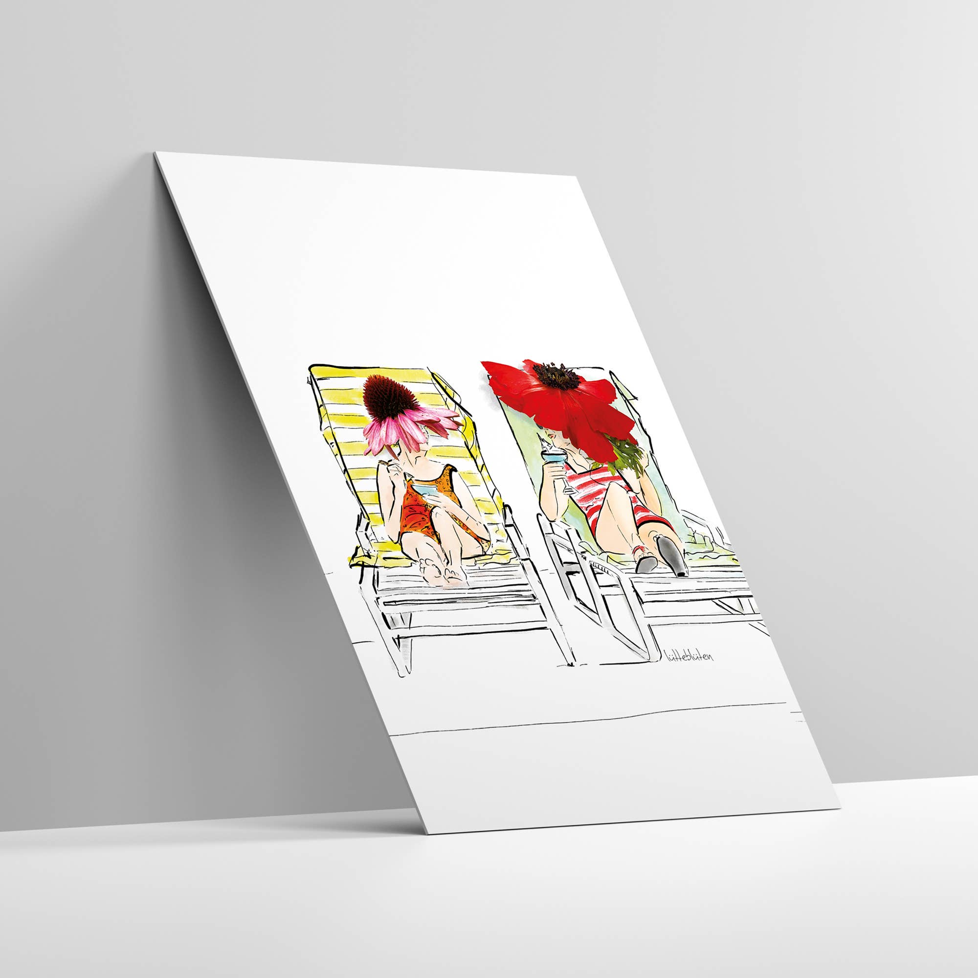 Lütteblüten – wholesale Friendship card – Poolside Serenity | Greeting card with envelope3