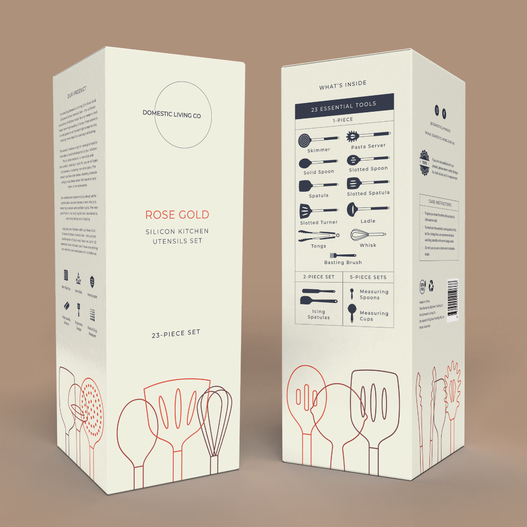 Domestic Living Co - Wholesale Kitchen Utensil Set - Rose Gold Silicone Kitchen Utensils Set (23pcs)16