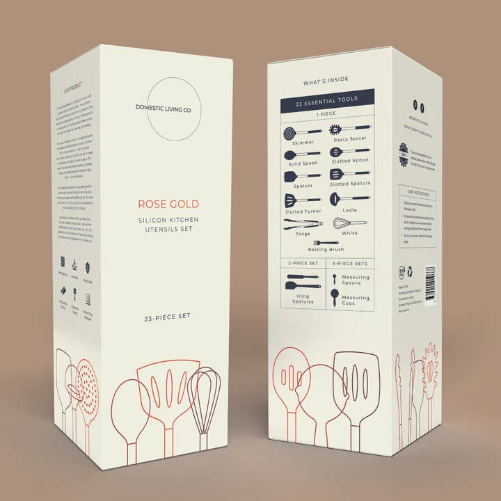 Domestic Living Co - Wholesale Kitchen Utensil Set - Rose Gold Silicone Kitchen Utensils Set (23pcs)16