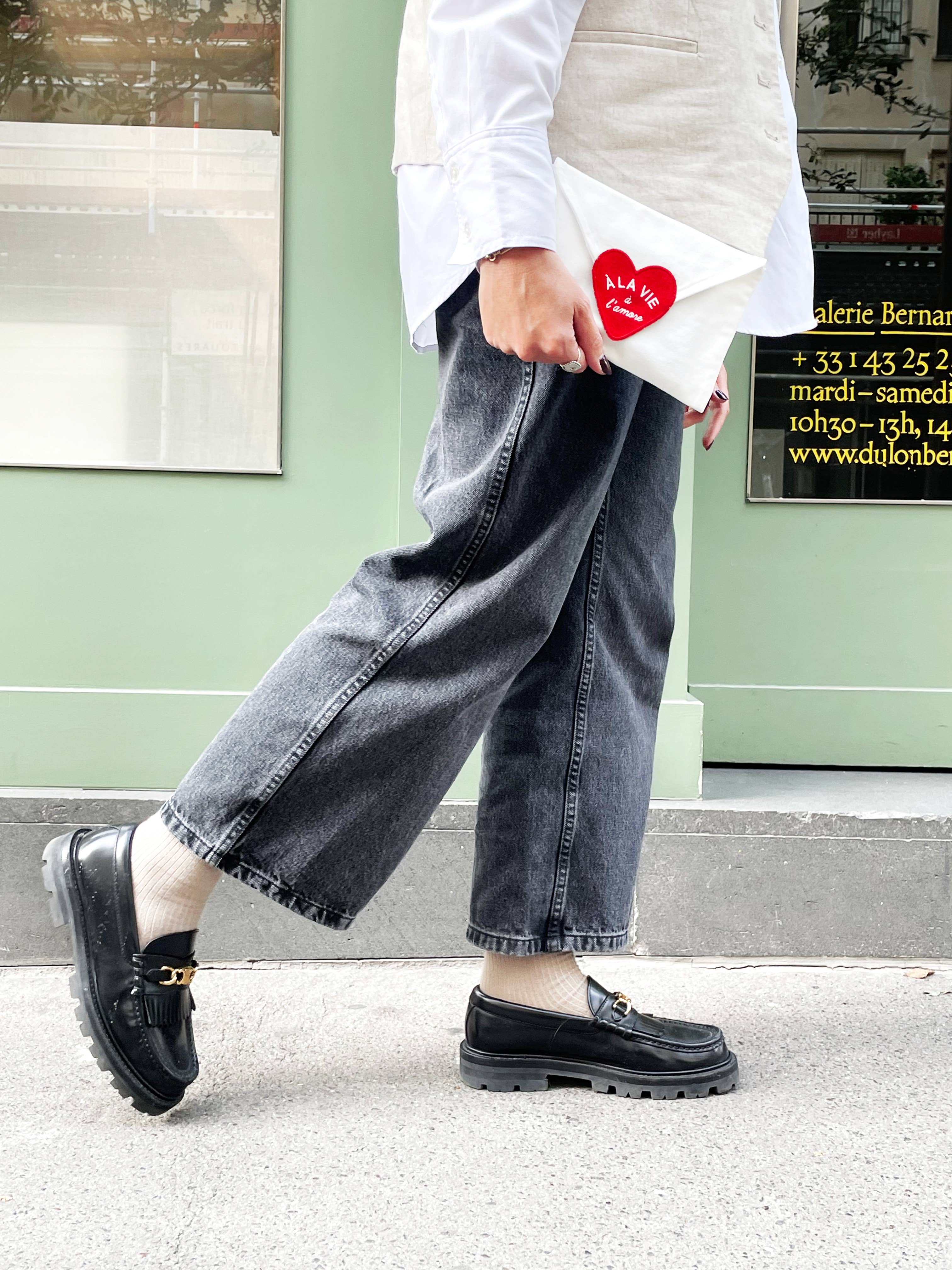 Un baiser français s'il vous plaît – Engroshandel Posetaske - Dame – Genanvendt stofpose med hjerte12