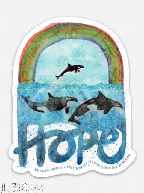 AUTOCOLLANT ESPOIR (POUR LES ORQUES) pour la vente par Jill Bliss Artwork