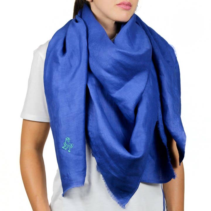 Cobalt linen pashmina for wholesale by Vinto Exclusive