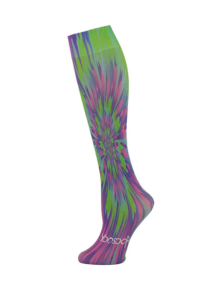 Psychedelic Green/Fuchsia Athletic Socks for wholesale by Hocsocx, Inc.