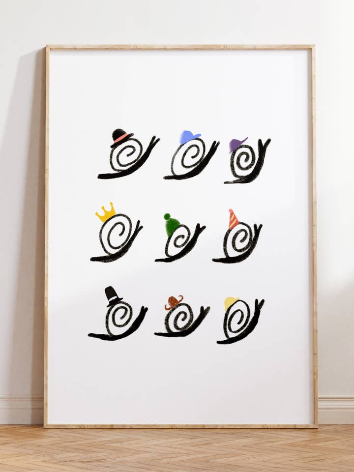 Kunstdruck – Vielfältige Schnecken | Abstrakte minimalistische Wandkunst für den Großhandel von Nono Problemo