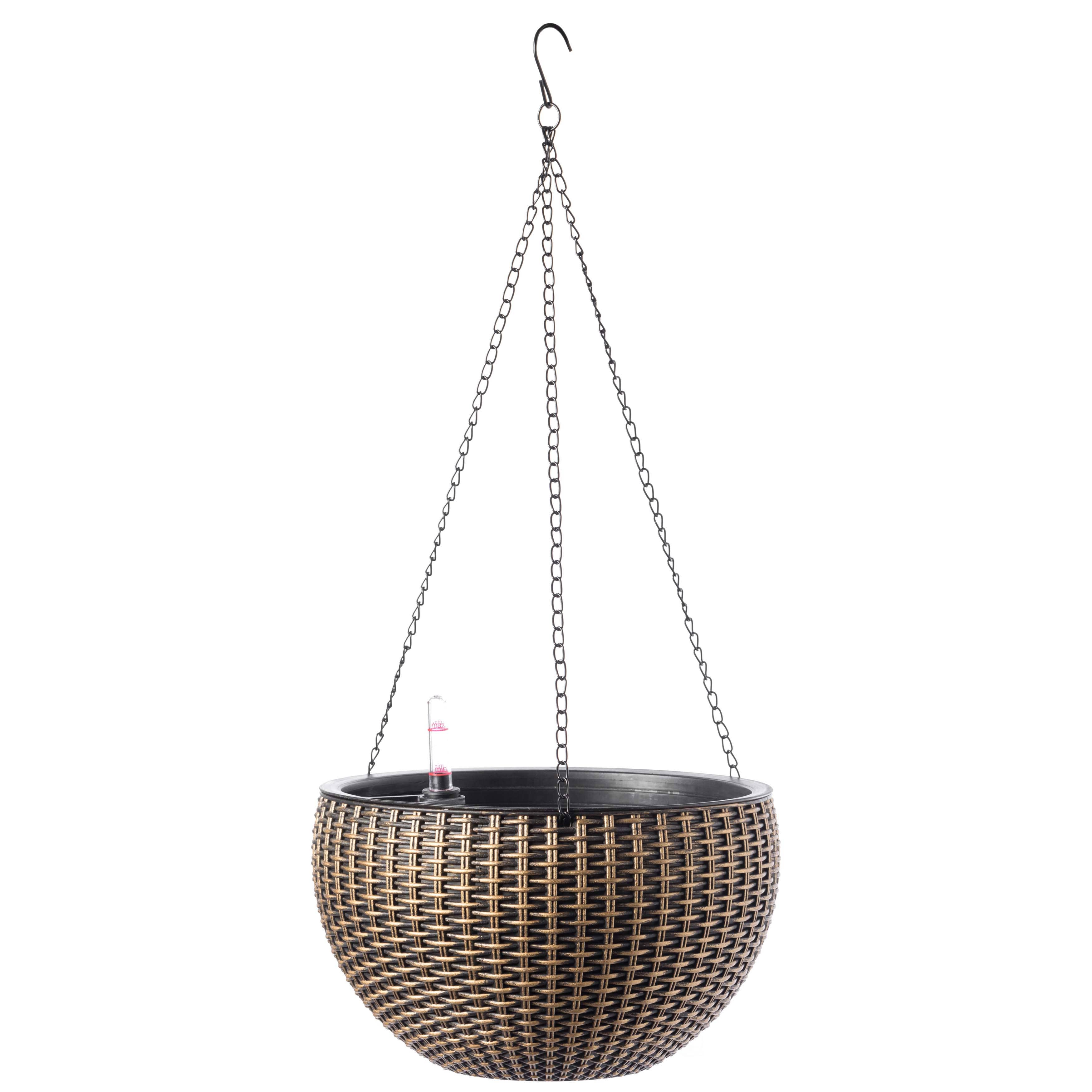 Quickway Imports - Wholesale Hanging Planter - 10" Self Watering Bronze Hanging Basket Flower Planter2
