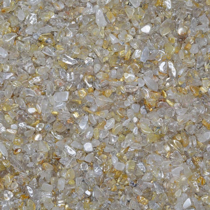 Fantasia Mining - Wholesale Spiritual Stone/Crystal - Tumbled Rutile Quartz Chips -.2" to .3" - China (1 lb)