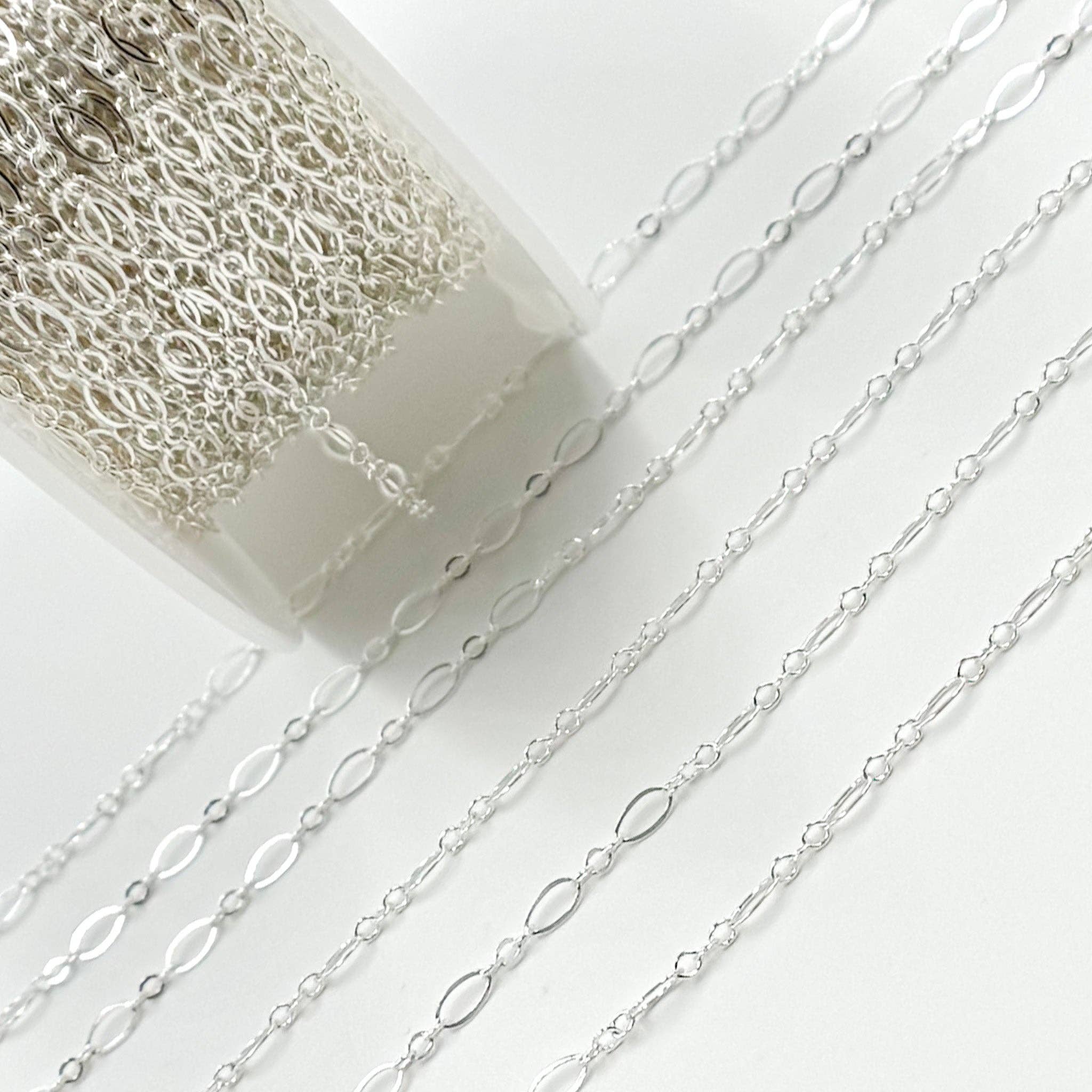 Jewels & Chains - Wholesale Link & Chain Necklace - 716FSS. Sterling Silver Long and Short Flat Oval Link Chain3