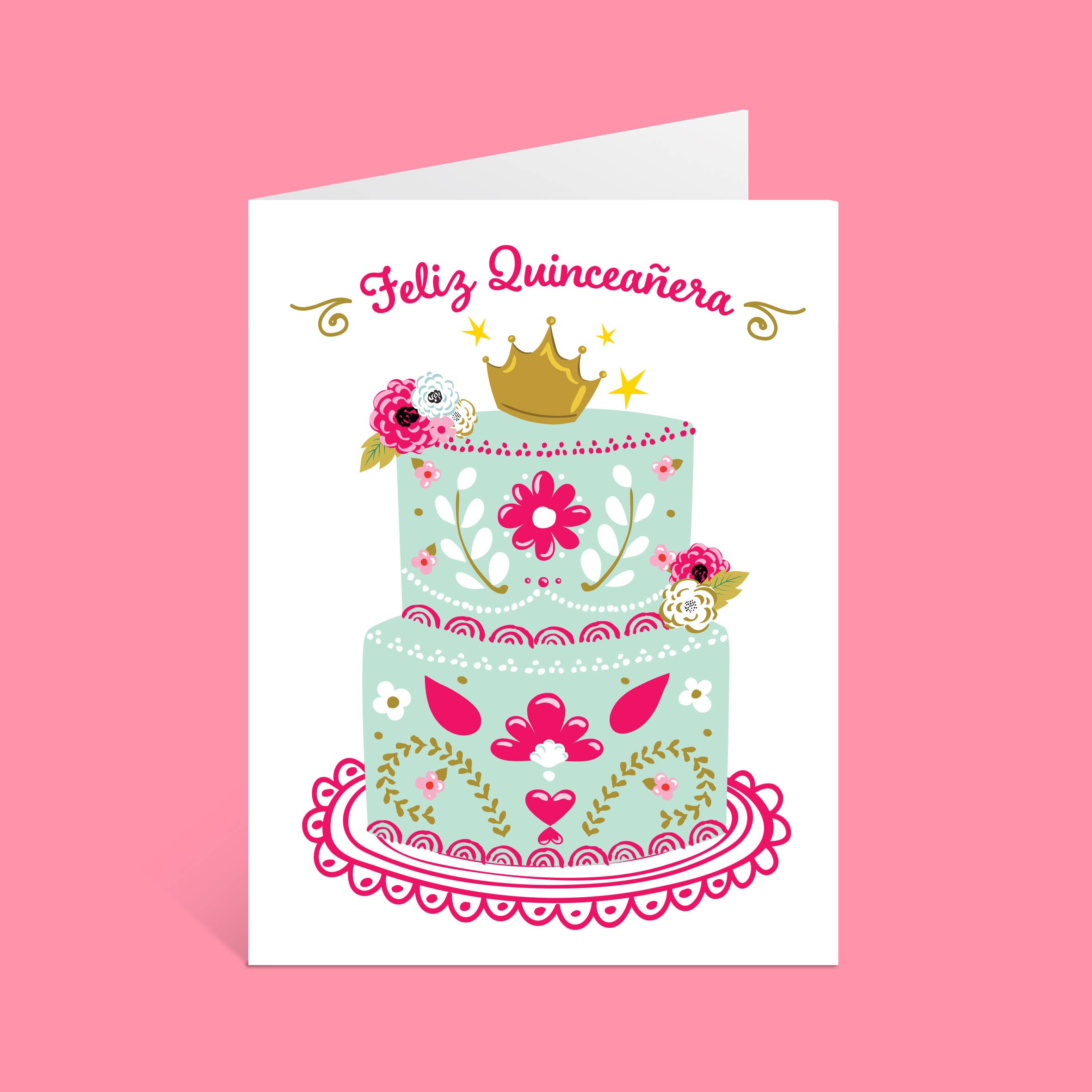 Lucy Loves Paper - Wholesale Quinceanera Card - Feliz Quinceañera | Cake and Tiara card2