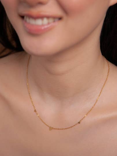 Stainless Steel dainty necklace with hearts, Dainty Choker for wholesale by The affordable bridal dress