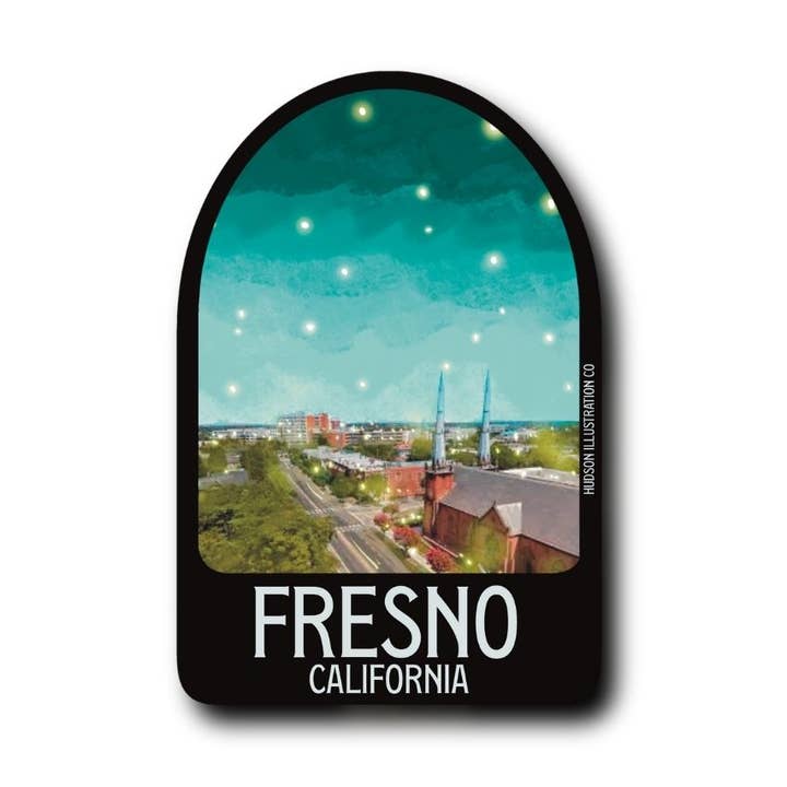 Autocollant/Magnét/Impression/Carte postale Fresno Californie pour la vente par About Town Co