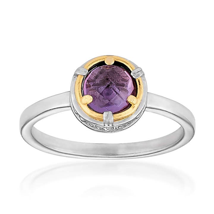 Petite bague en améthyste avec or vermeil 18 carats pour la vente par Anatoli Jewelry