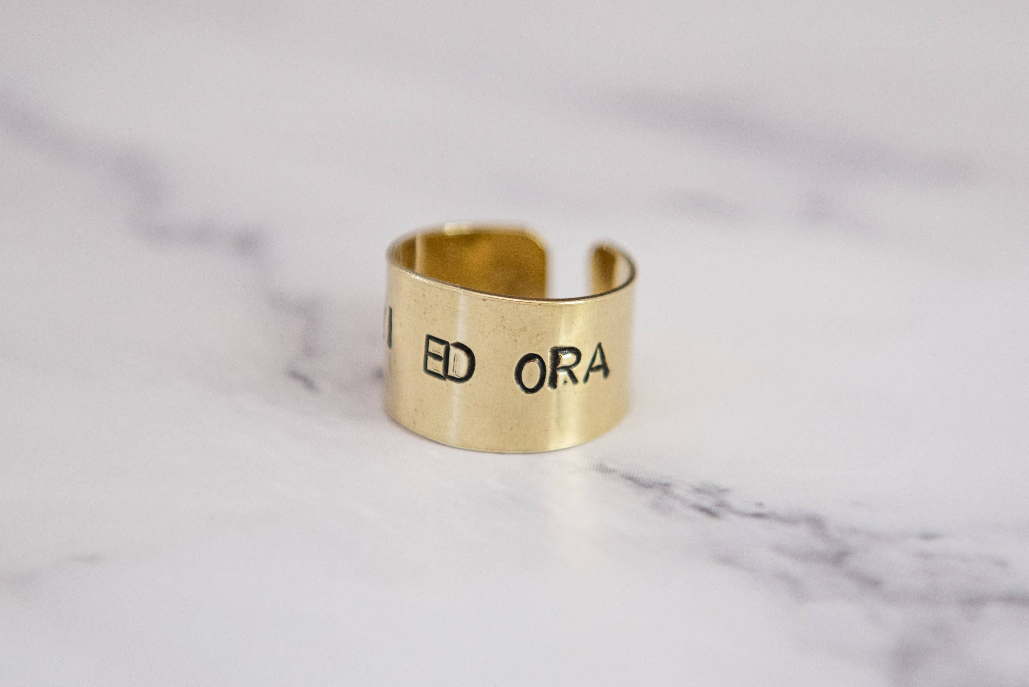 Loti jewels - Wholesale Band/Stacked Ring - MESSAGE RING IN BRASS WITH ENGRAVING17