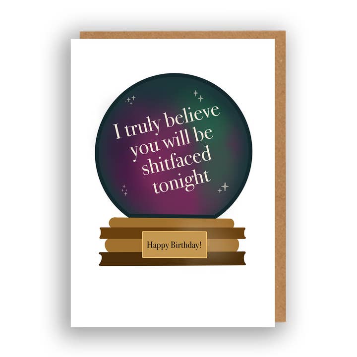 Shitfaced - Crystal Cursewords Birthday Card for wholesale by The Sweary Card Co