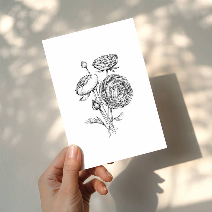 Ranunculus Anteckningskort för wholesale av Vanee.ink