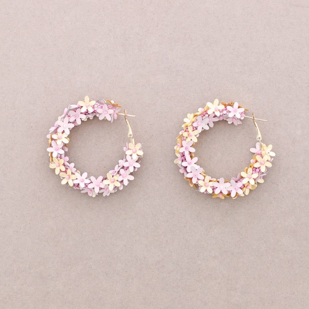 Sonata - Vendita all'ingrosso Orecchini a cerchio - Orecchini a cerchio con paillettes2