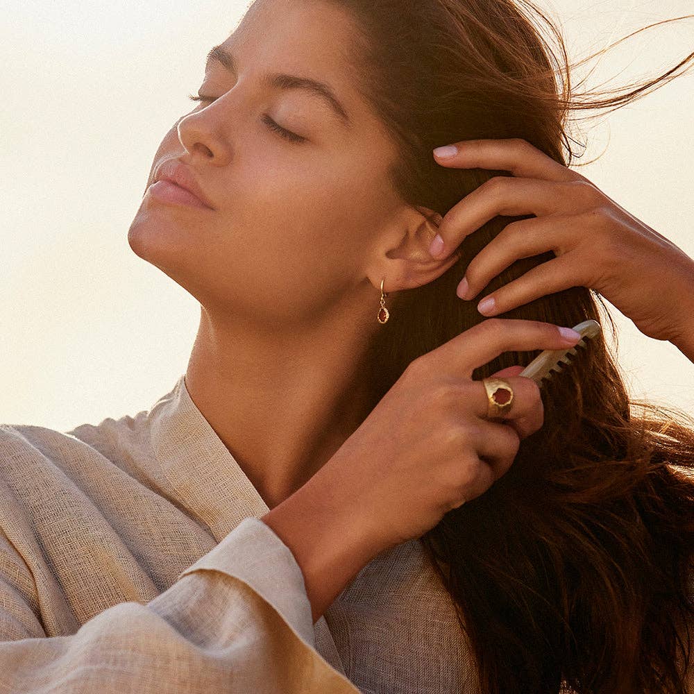 Agapée Jewelry – wholesale Huggie earrings – Lysia Rosewood Earrings | Jewelry Gold Gift Waterproof2