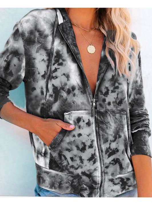 hot style hooded zipper long-sleeved for wholesale by Suzie Q USA