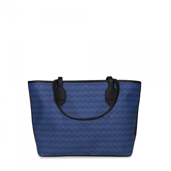 Delage - Wholesale Tote Bag - Women's - Lulu PM Blue Canvas & Black Leather1