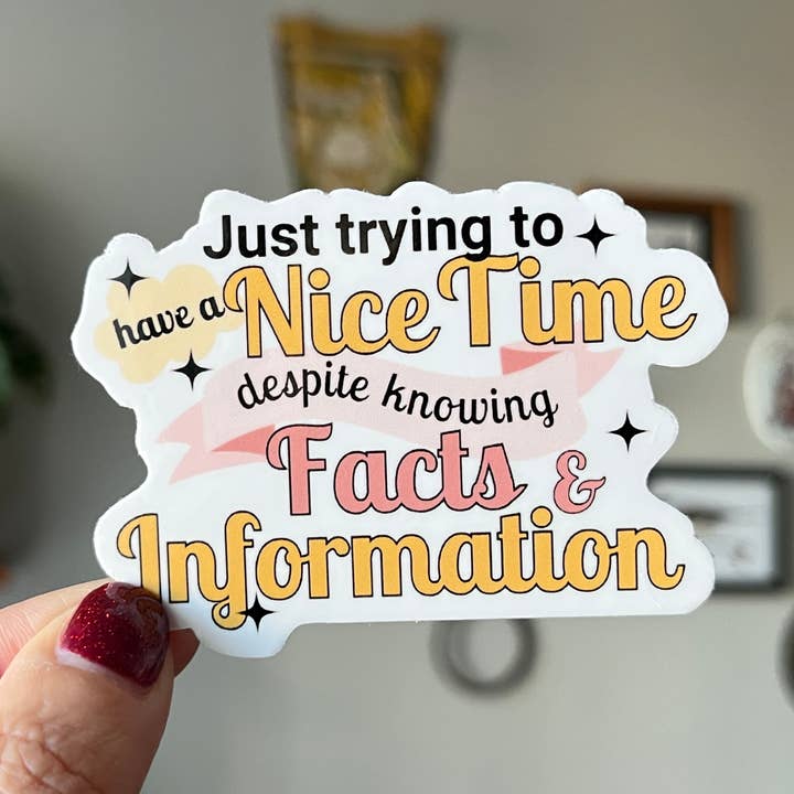 Adesivo "Solo cercando di passare un bel momento" per la vendita all'ingrosso da parte di Thanks, Capitalism!