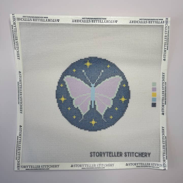 Lunar Moth — Printed Needlepoint Canvas (Small) for wholesale by Storyteller Stitchery
