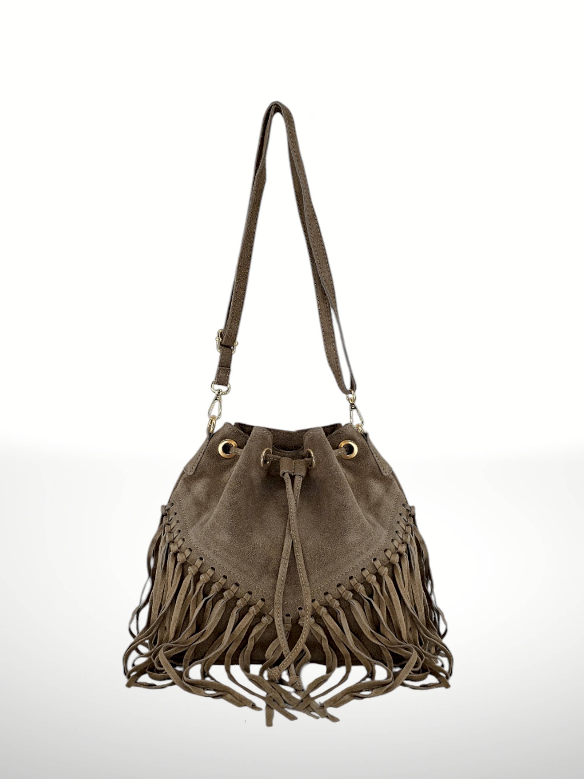 ITALIAN'S LEATHER – Großhandel Schultertasche – Damen – Emanuela Beuteltasche aus Wildleder 22041911