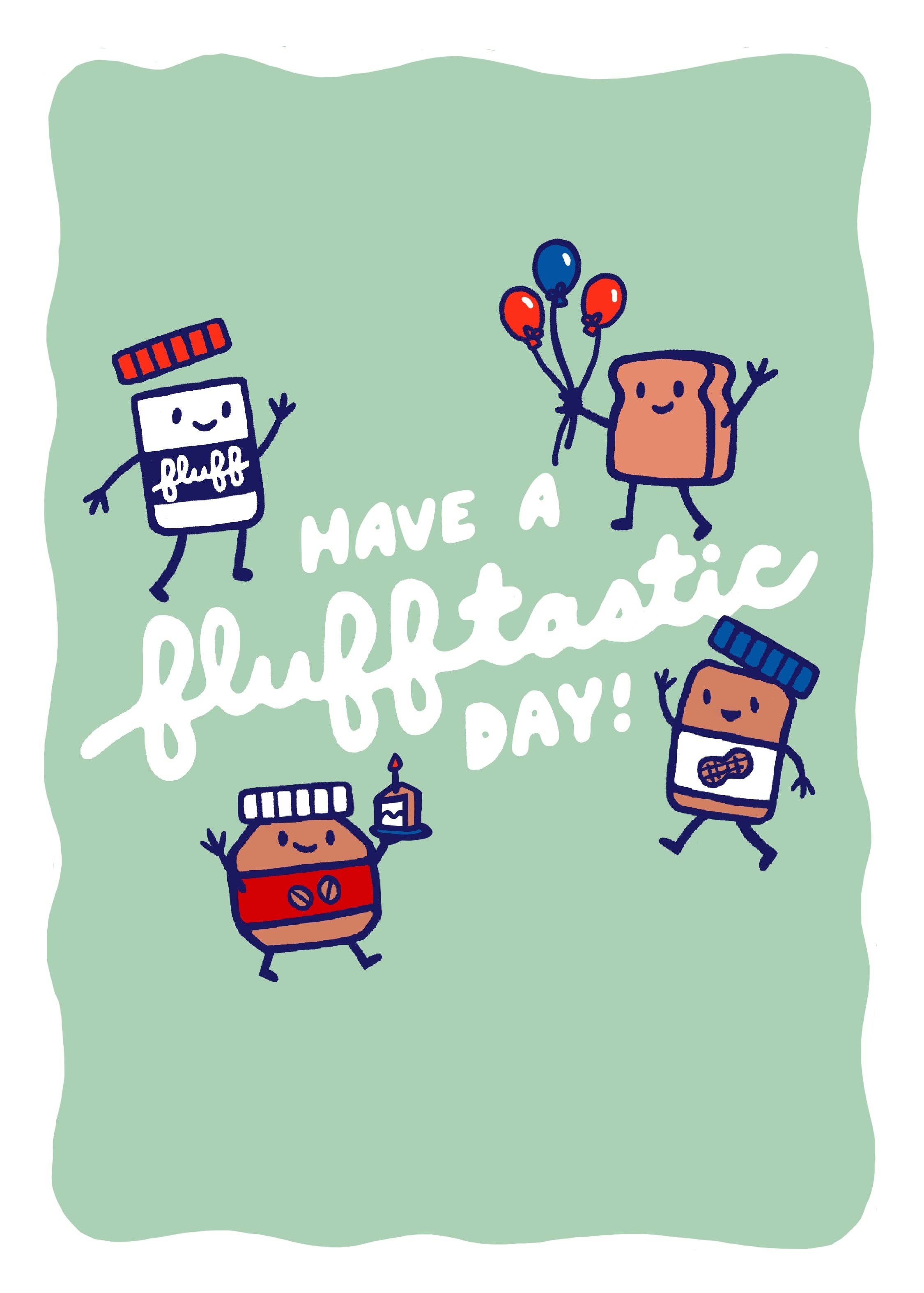 White Fluff Have a Flufftastic Day! Greeting Card for wholesale on Faire1