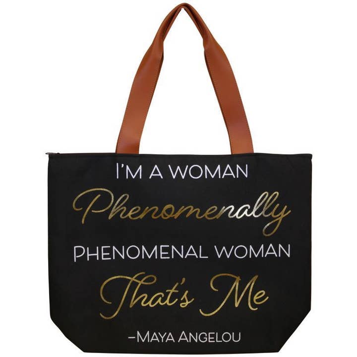 Bolso de lona para mujer CHB02 Maya Angelou Quote Phenomenal para venta al por mayor de African American Expressions