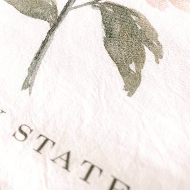 Art and Home co. - Wholesale Tea Towel - The Peony State 100% Cotton Tea Towel—Floral Indiana Design2