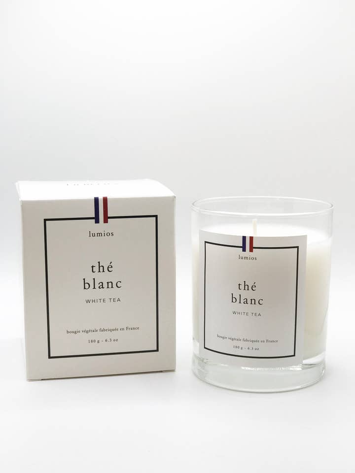 nature collection - white tea candle for wholesale by lumios