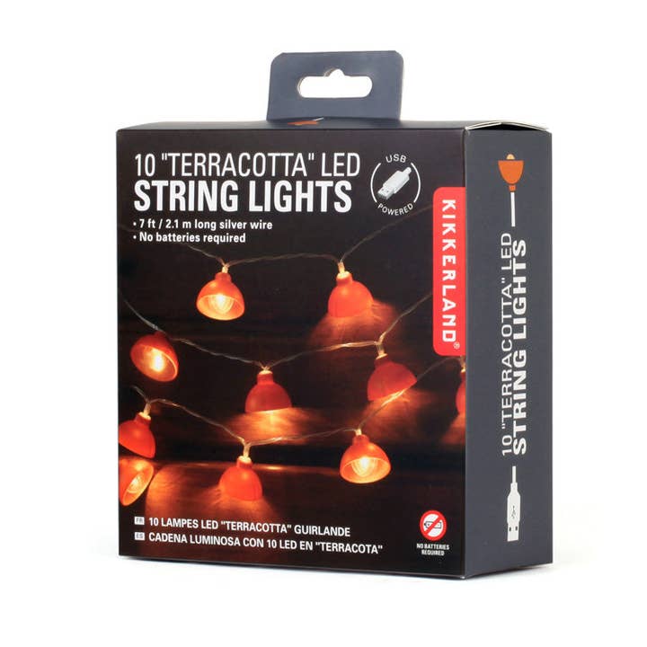 Terracotta String Lights for wholesale by Kikkerland Design Inc