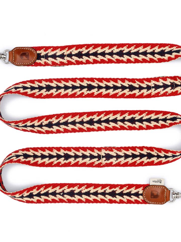 Dog Adjustable Leash Peruvian Arrow Red for wholesale by Buddys dogwear