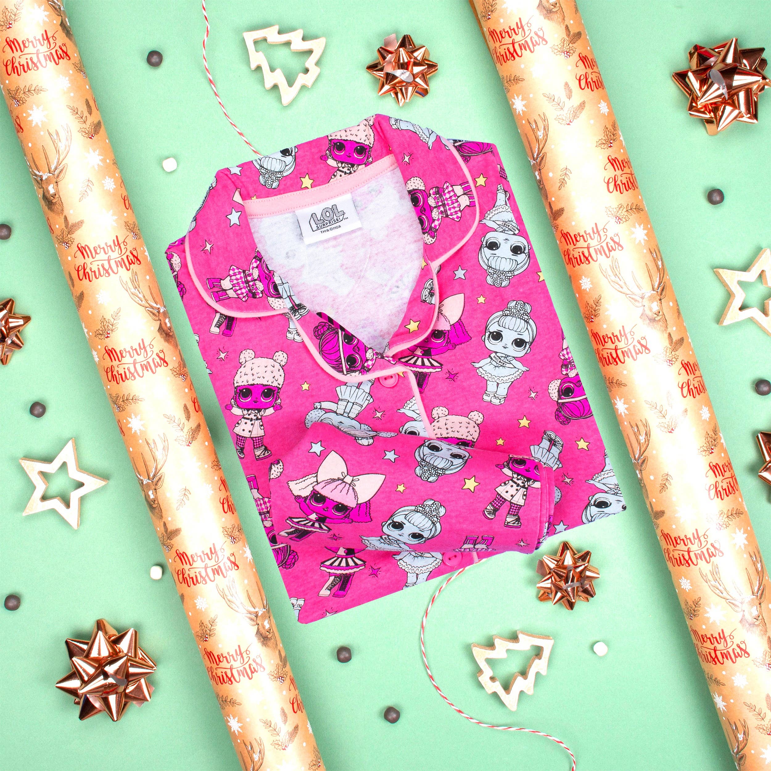 Fringoo Group Ltd – Conjunto de pijama - Crianças por atacado – LOL Pijama Rosa com Botões3