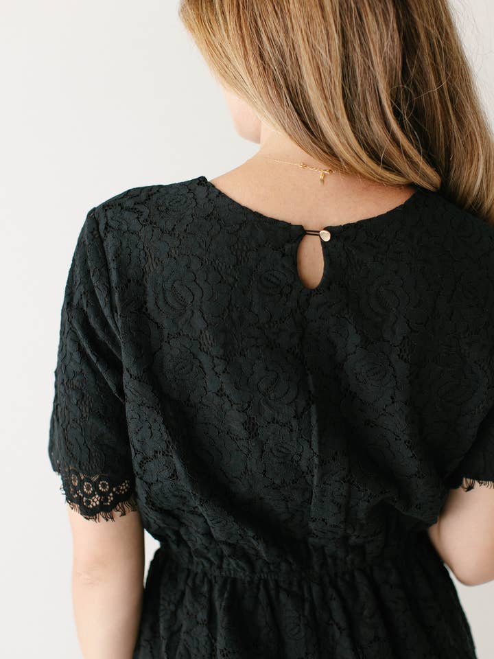 The Main Street Exchange - Wholesale Dress - Women's - 'Odessa' Round Neck Lace Maxi Dress5