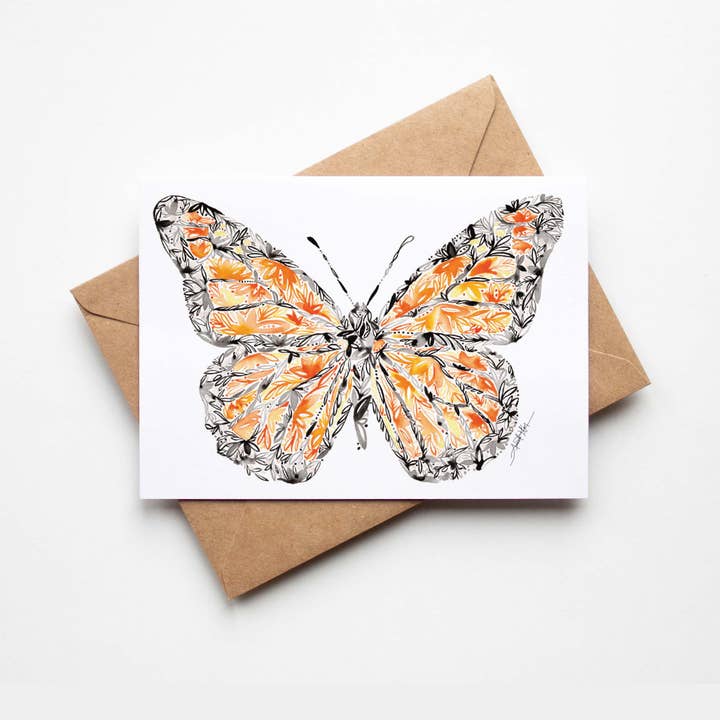 Amanda Klein Co. - Wholesale Everyday Greeting Card - Monarch Butterfly Single Note Card