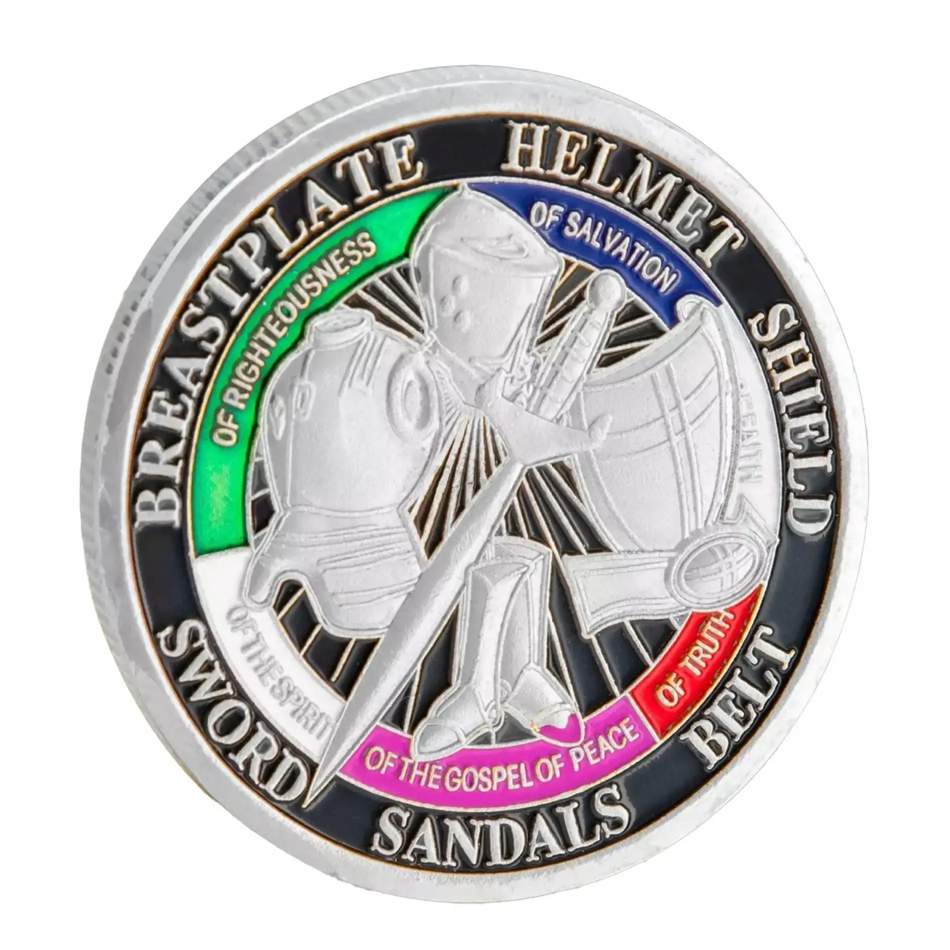 Blinkee.com, LLC - Wholesale Keepsake Coin/Token - Put on the Whole Armor of God Christian Silver Plated Coin1