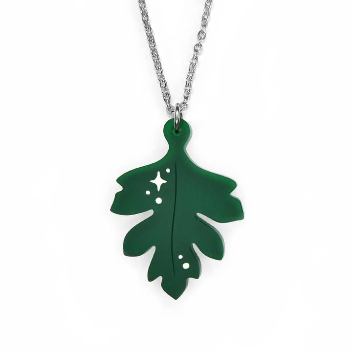 Hawthorn Leaf Acrylic Necklace for wholesale by Lynsey Luu