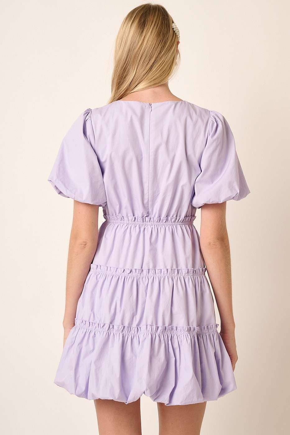 mittoshop - Wholesale Dress - Women's - BALLOON SLEEVE BUBBLE HEM MINI DRESS9