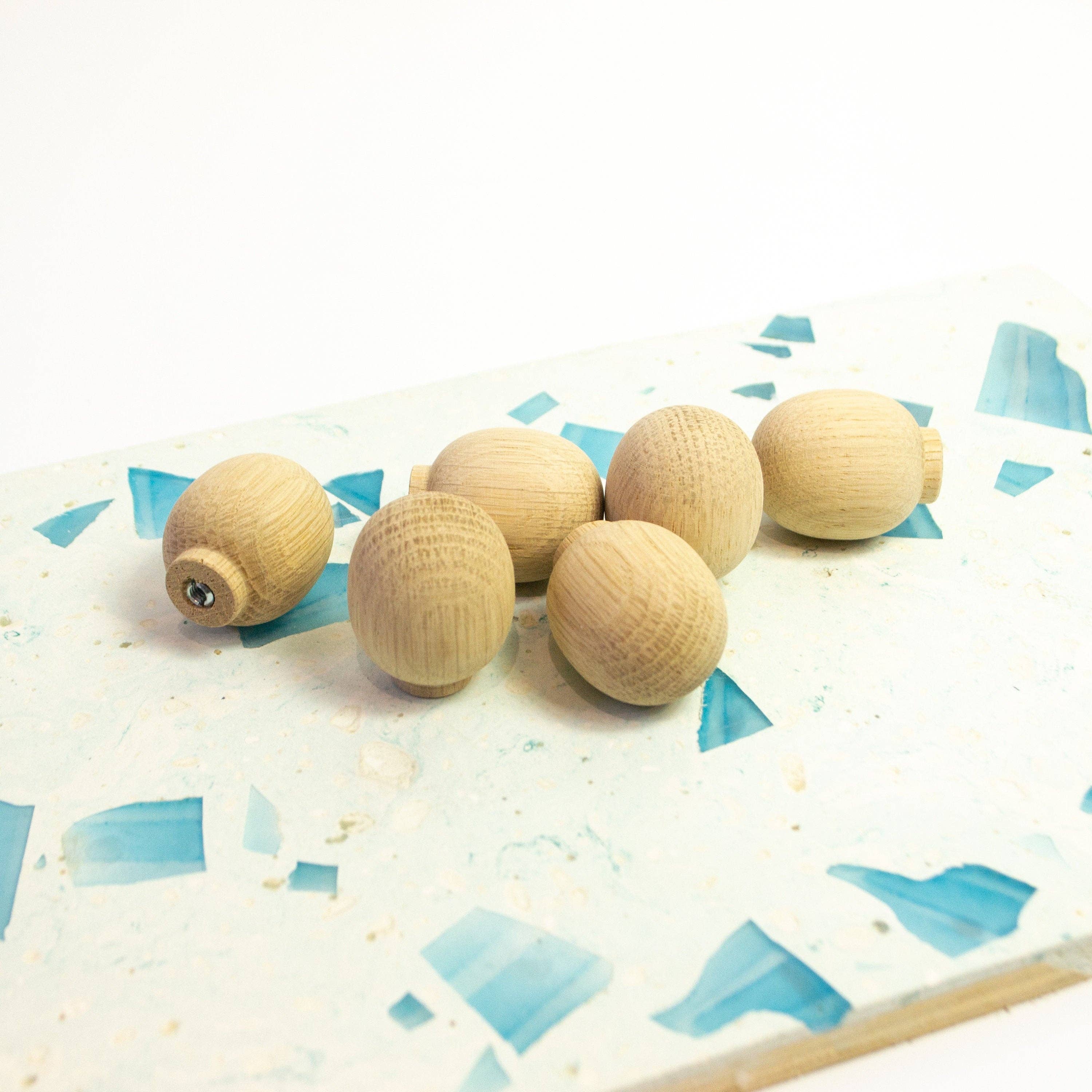 Lelloliving - Vente Poignée/bouton - Petits boutons ovales en chêne, boutons de tiroir en bois, bouton d'armoire en bois8