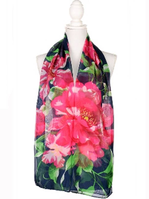 Super Soft Floral Chiffon Print Scarves for wholesale by Cap Zone