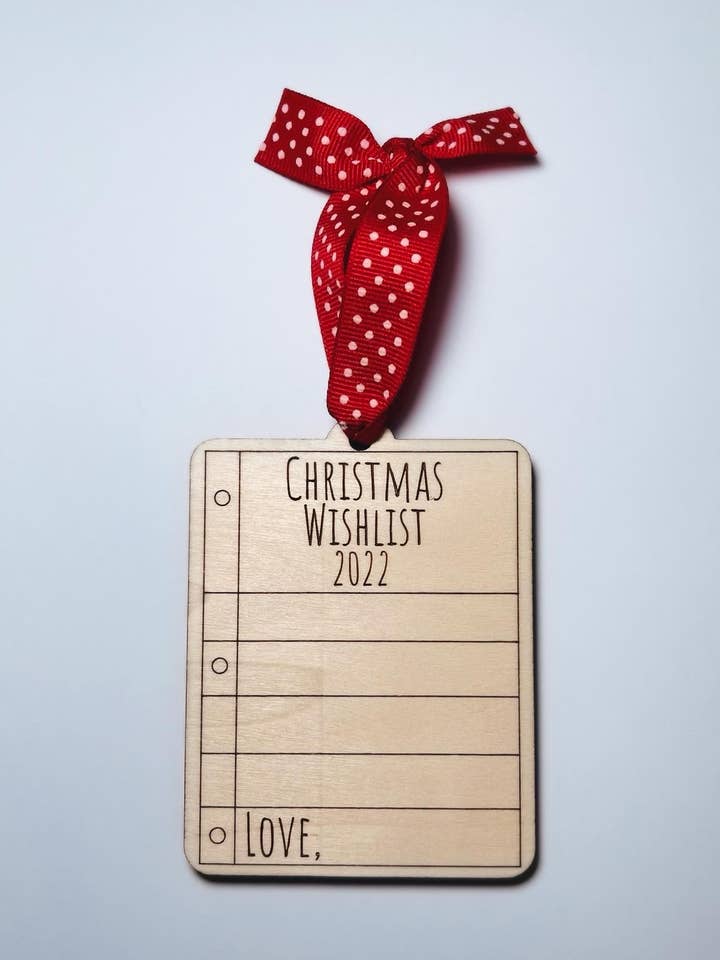 Ornamento de lista de deseos de Navidad, recuerdo para venta al por mayor de Marigold’s Meadow