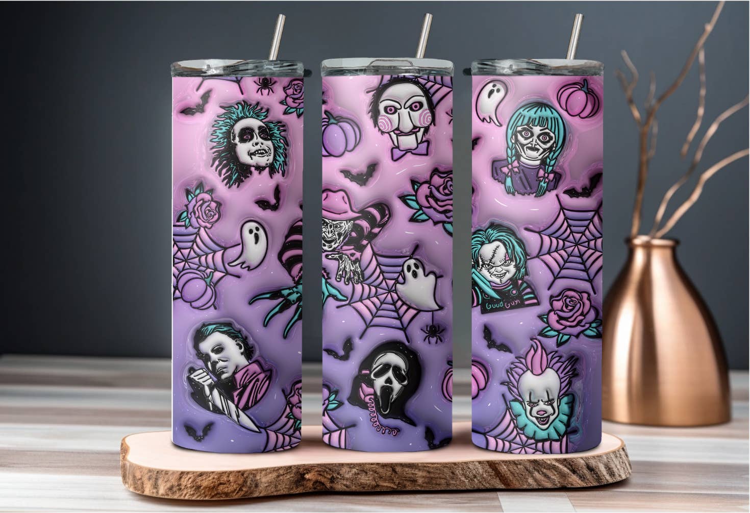 Wicked Flower Creations - Wholesale Insulated Mug/Tumbler - Horror 3D Tumbler