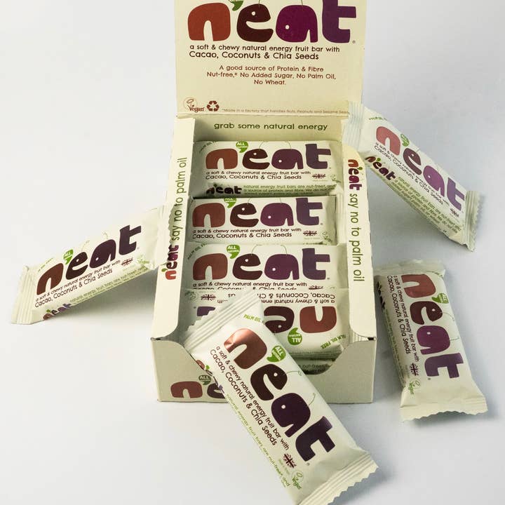 Jenks Brands Limited – wholesale Snack bar – N'eat Natural Energy Cacao, Coconut & Chia Seeds Bars 16x45g